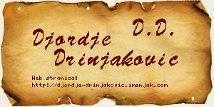 Đorđe Drinjaković vizit kartica